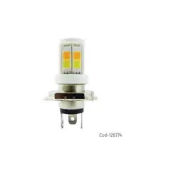 GENERICO - Ampolleta Moto H-4 Ceramica, Duo Color, Ambar-blanco. 8 Led