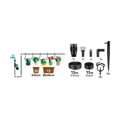 Imagen 2 del producto Kit De Riego Para Balcones -hasta 30 Maceteros 15mt Lineales