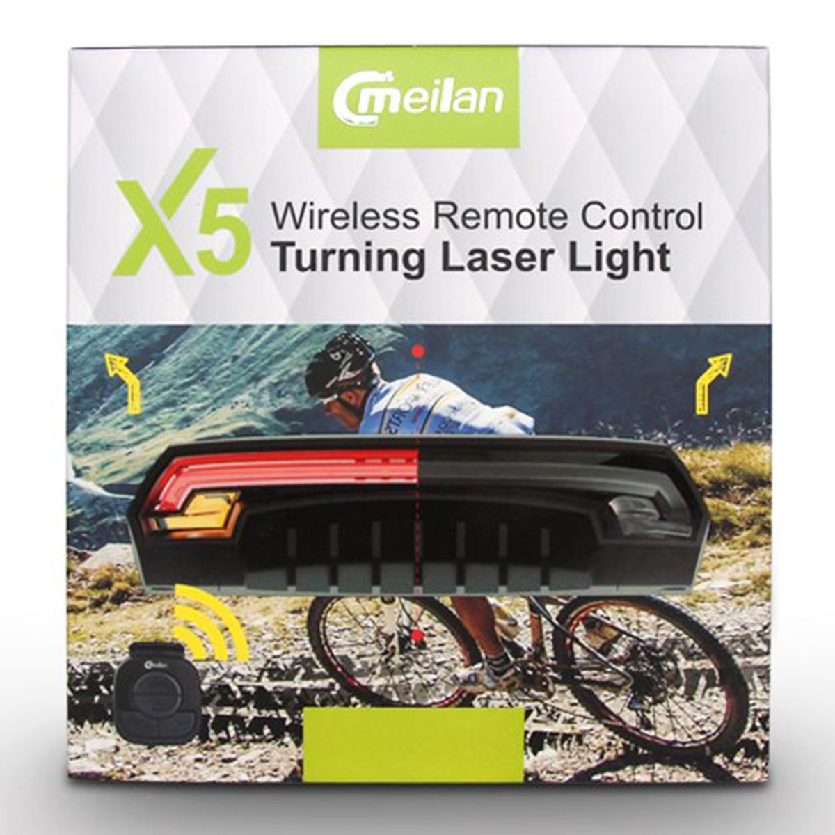 MEILAN - Luz X5 Led Trasera Con Señalizador Y Láser