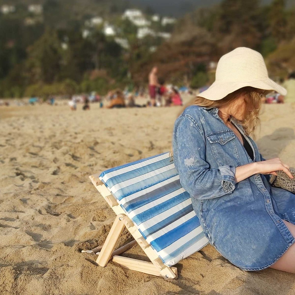 PAPER HOME - Reposera o respaldo de playa líneas azules Paper Home