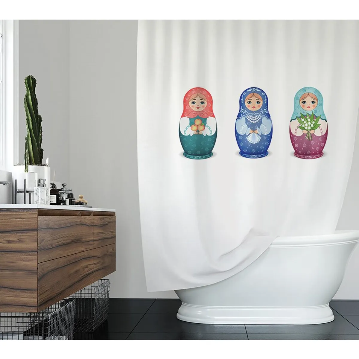 TUYO PRINT - Cortina de Baño Muñecas Rusas - Tuyo Print