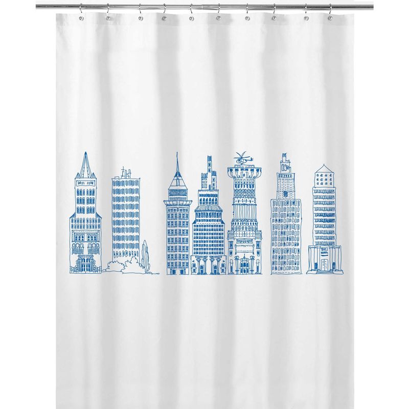 TUYO PRINT - Cortina de Baño Edificios Azules - Tuyo Print