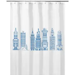 TUYO PRINT - Cortina de Baño Edificios Azules -