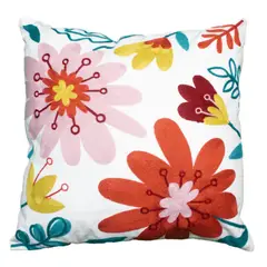 GENERICO - Cojín Decorativo Flores 45X45 Funda de Algodón