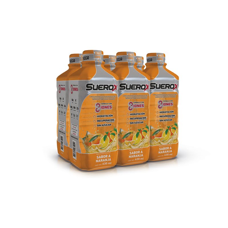 SUEROX - Pack Suerox 06 Bebidas Hidratantes Naranja 630ml c/u