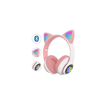 Imagen 2 del producto Audífonos Orejas De Gato Con Luces - Rosa