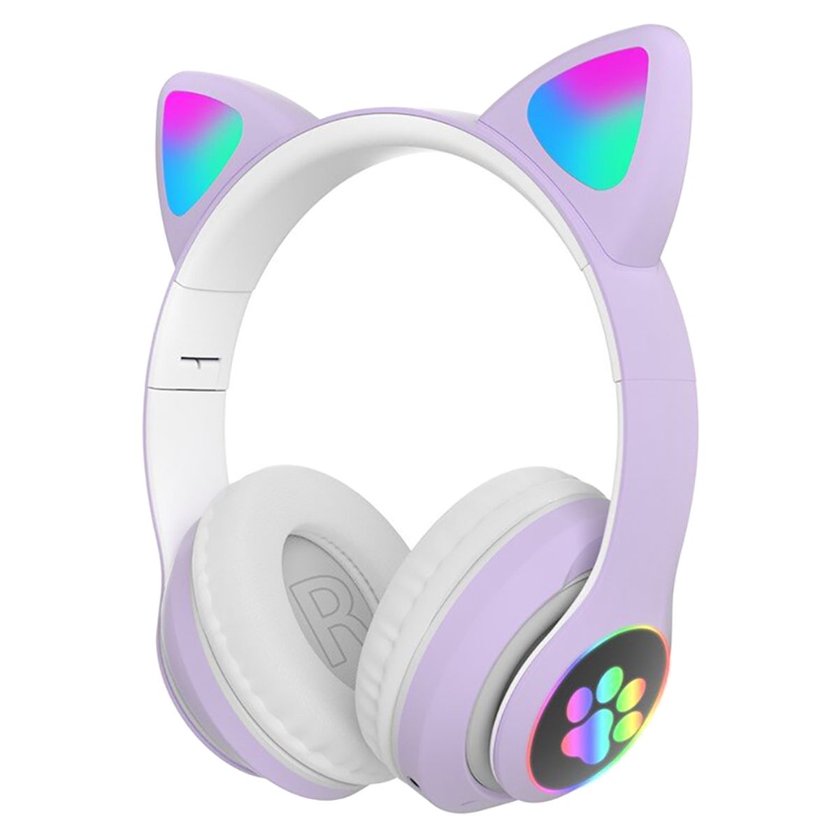 GENERICO - Audífonos Orejas De Gato Con Luces - Violeta