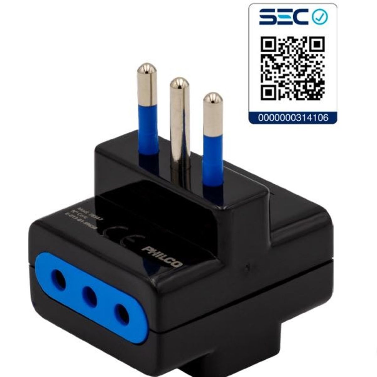 PHILCO - Enchufe Triple Philco 220V / 10A / 2500W Certificado S. E. C