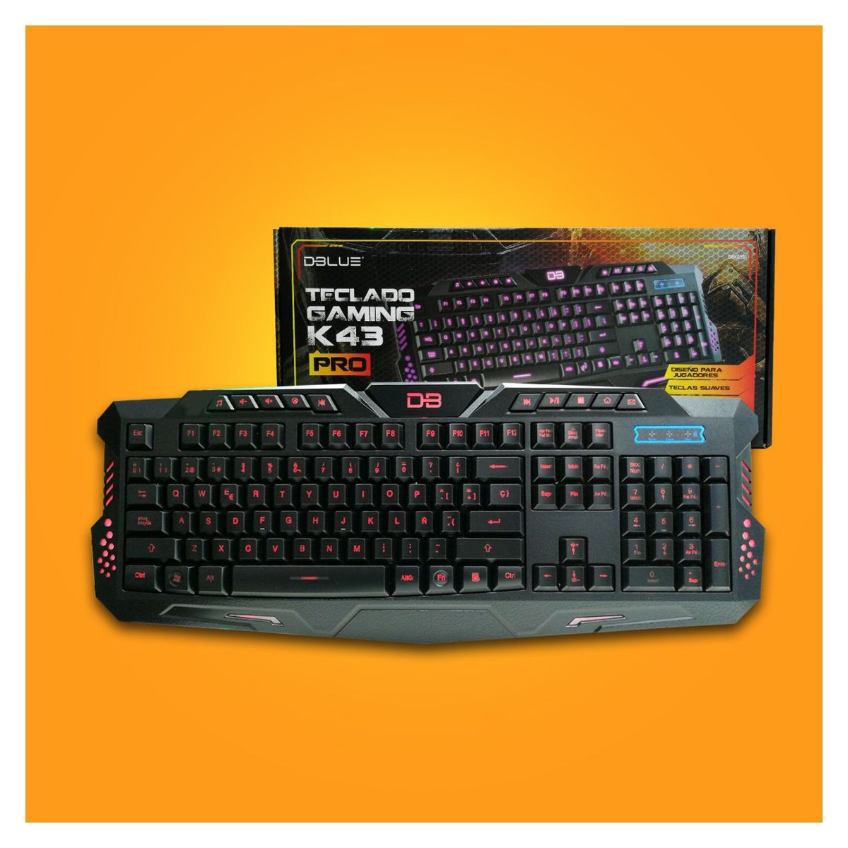 DBLUE - Teclado Gamer Retroiluminado Led K43 Pro Ergonómico