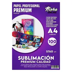 GENERICO - Pack 100 Hojas Papel Profesional Sublimacion A4