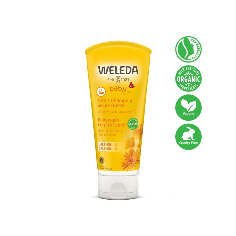 WELEDA - Champú y Gel de ducha 2 en 1 de Caléndula Bebé