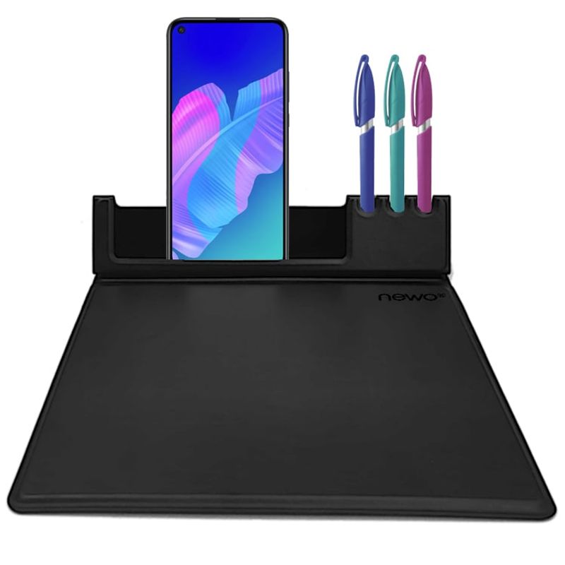 NEWO - Mouse Pad cuero PU Con Soporte Celular Y Lapicero