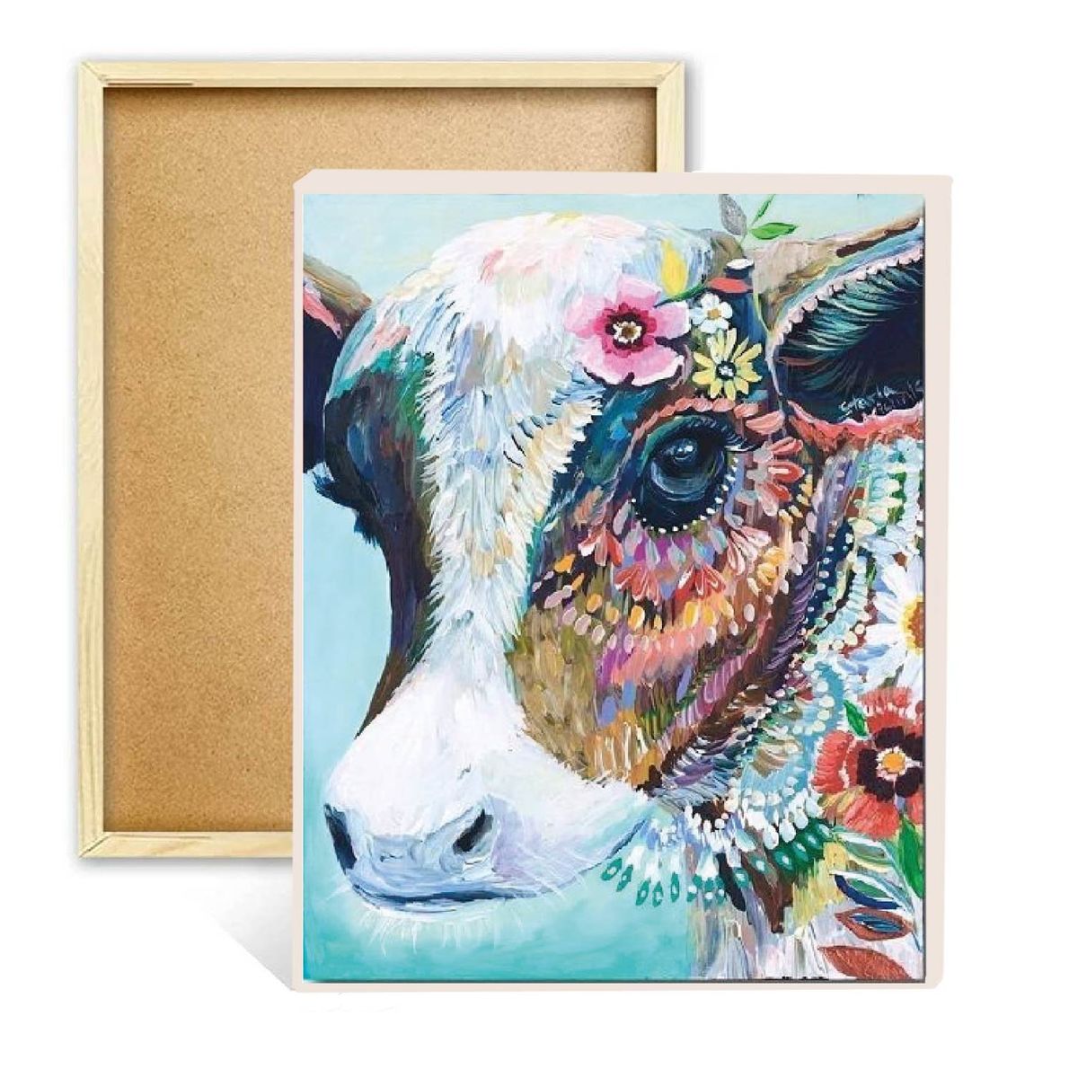 GENERICO - Pintura diamante Vaca en Festival - En Bastidor - 40x50 Diamond painting