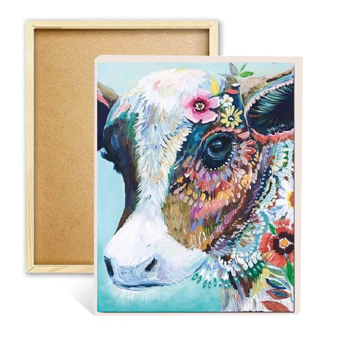 GENERICO - Pintura diamante Vaca en Festival - En Bastidor - 40x50 Diamond painting