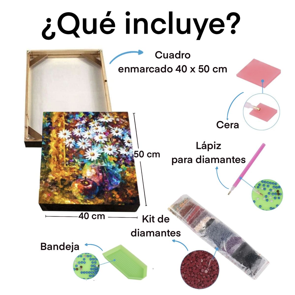 GENERICO - Pintura diamante Vaca en Festival - En Bastidor - 40x50 Diamond painting