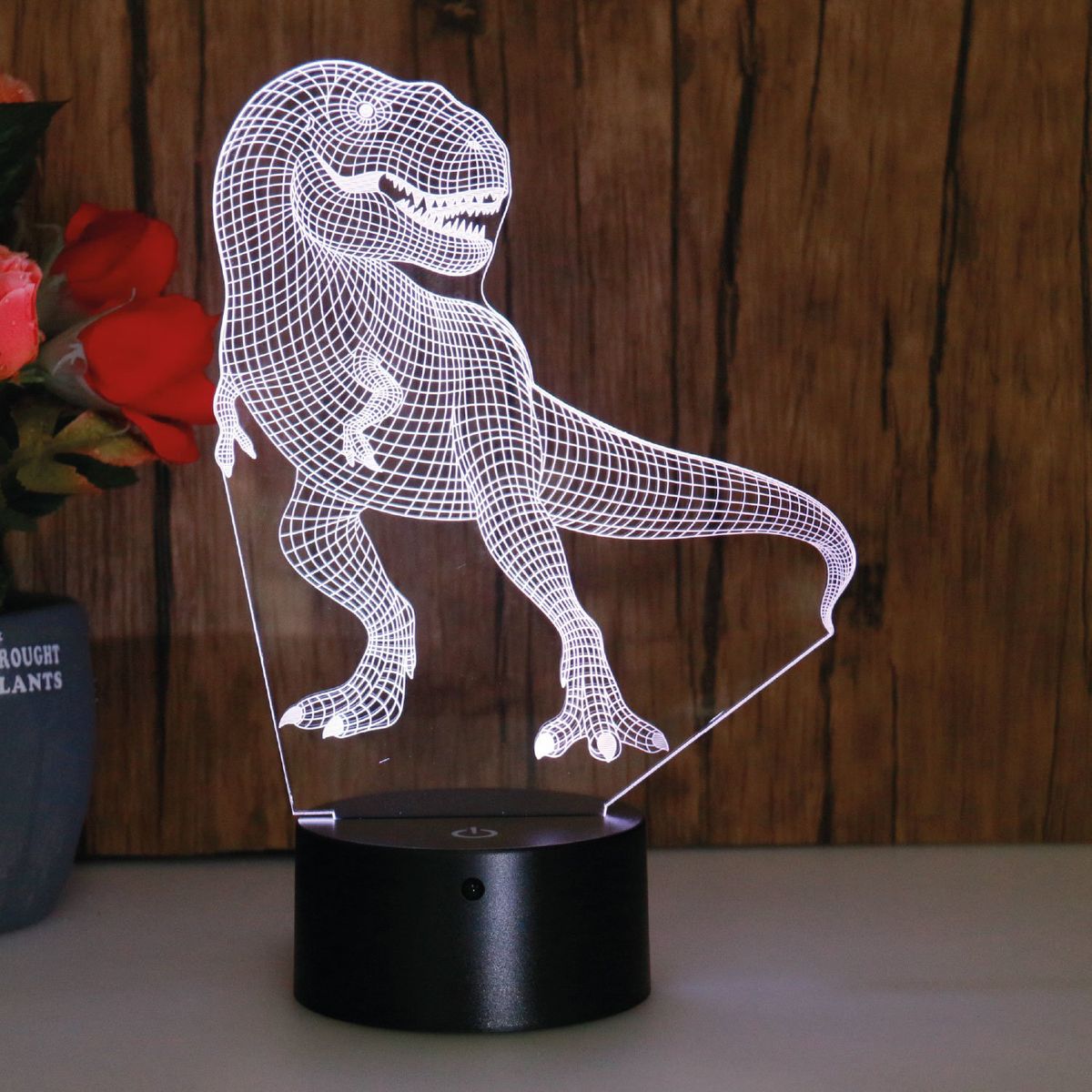 MASTERLIFE - Lámpara de Noche espantacuco Rex 3D Multicolor.