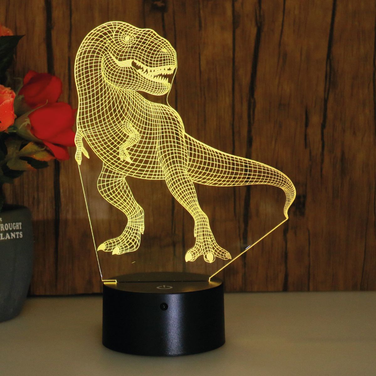 MASTERLIFE - Lámpara de Noche espantacuco Rex 3D Multicolor.