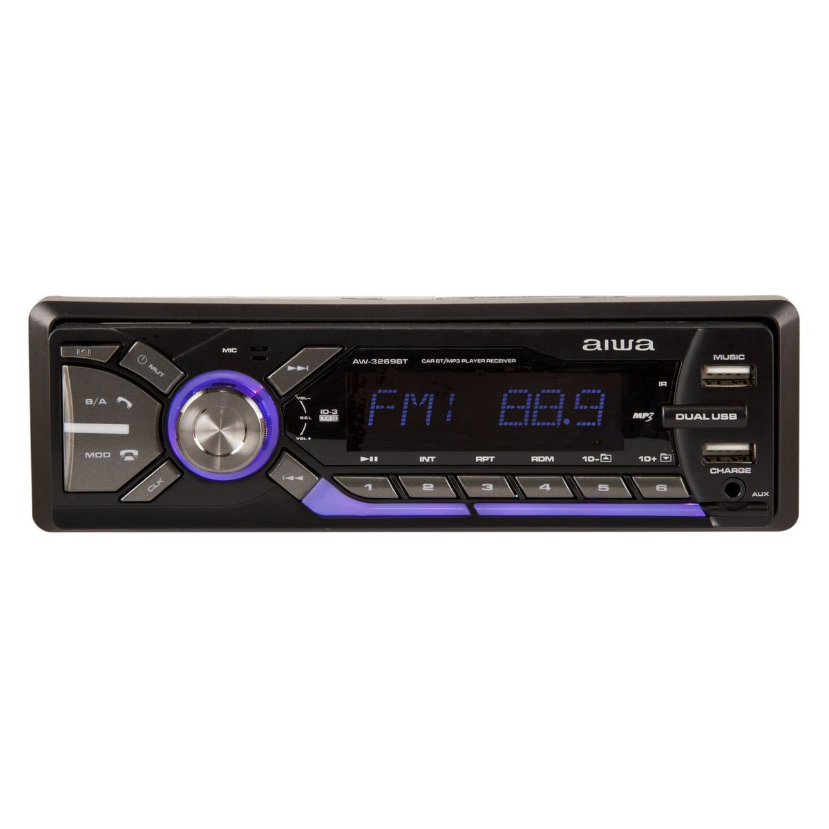 AIWA - Radio Auto 1 Din Bluetooth Mp3 Usb Aw-3269Bt