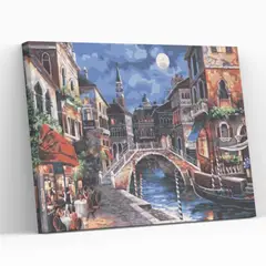 GENERICO - Pintura Por Números Anochecer en Venecia - Marco Incluido - Paint By Numbers