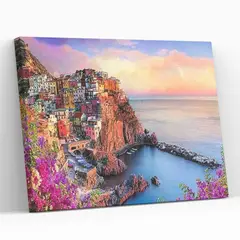 GENERICO - Pintura Por Números Cinque Terre - Marco Incluido - Paint By Numbers