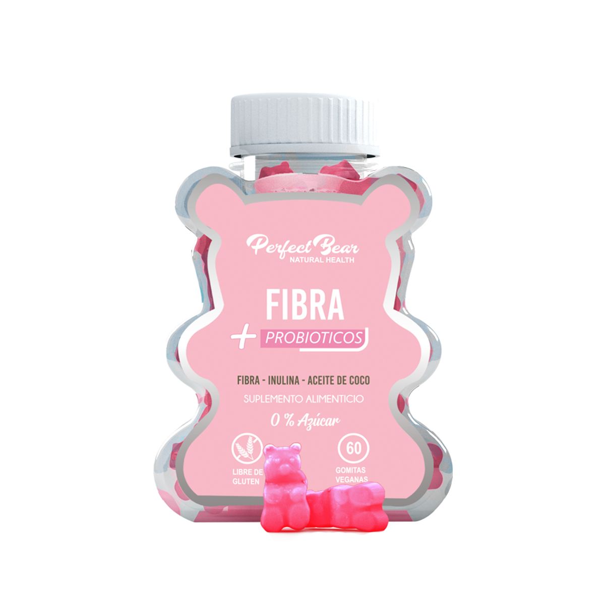 Perfect Bear - Fibra Mas Probióticos, Transito Lento Y Digestion, 1 Mes