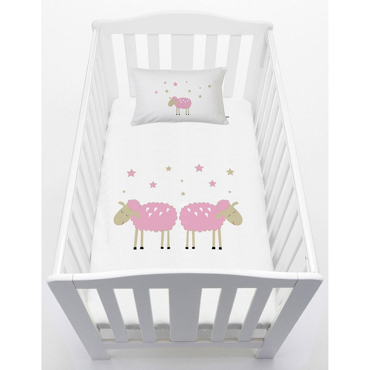 TUYO PRINT - Cubreplumón Moisés Ovejita Rosada