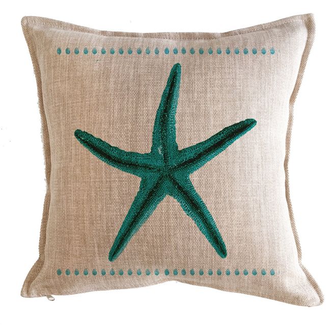 TUYO PRINT - Cojín Marino Estrella Turquesa  - 45x45