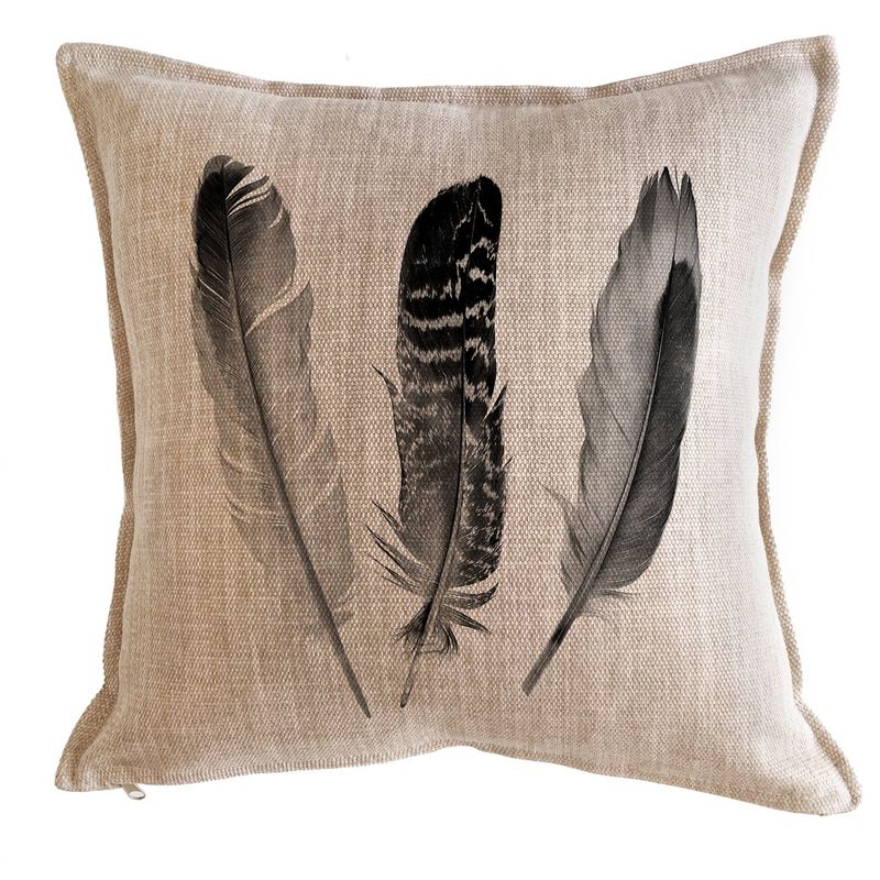 TUYO PRINT - Cojín Plumas Grises - 45x45