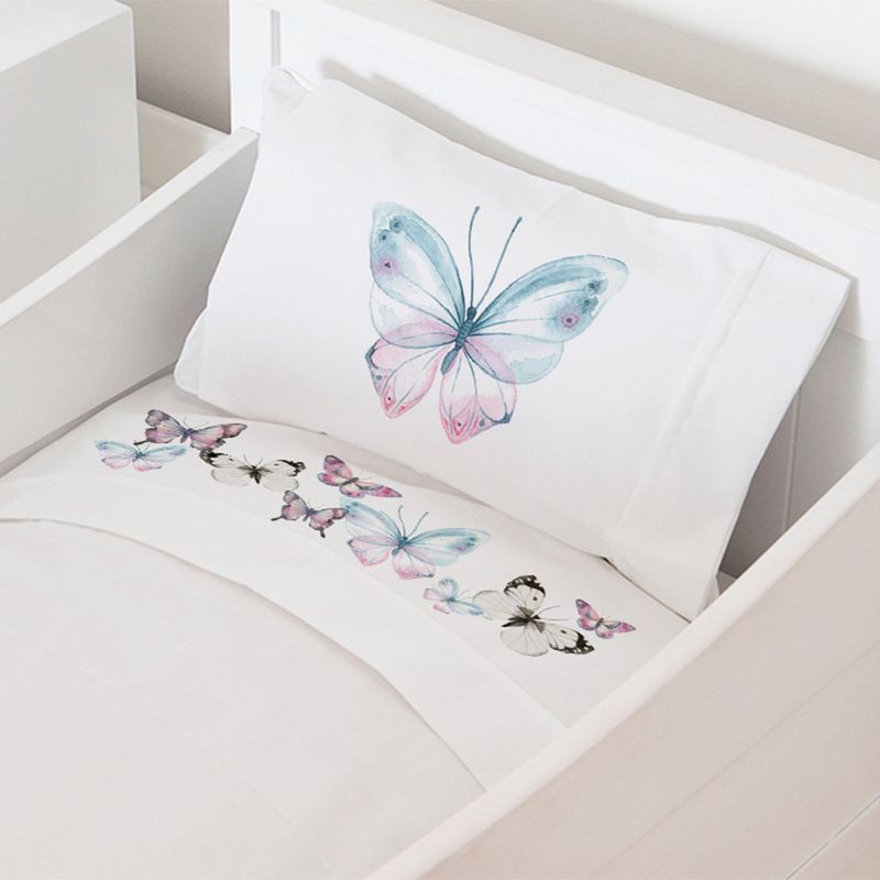 TUYO PRINT - Juego de Sábanas Cuna Mariposa