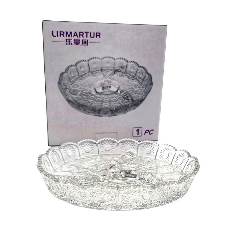 MOGA - Plato fuente cocktail vidrio 20x20x3cm