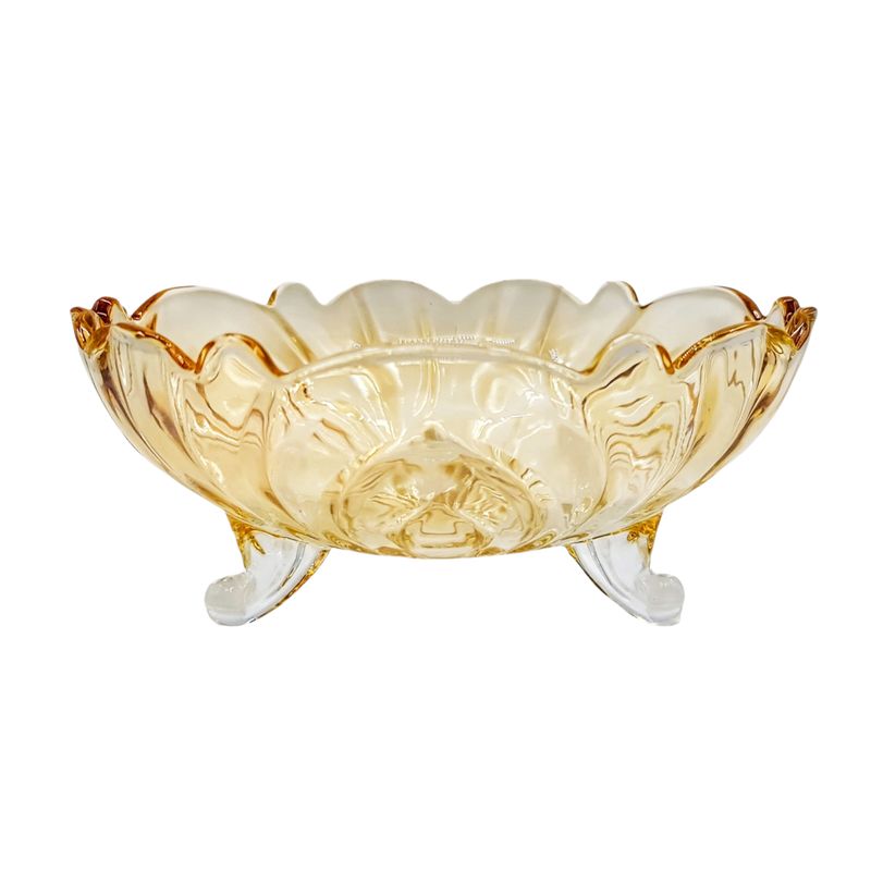 MOGA - Frutera ensaladera vidrio dorado 23x23x10cm