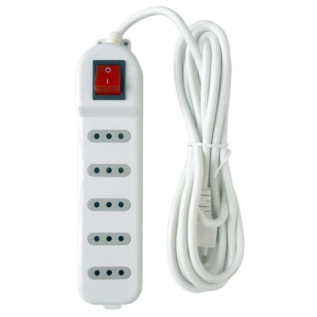 Alargador Electrico 5 Mts 5 Pos Blanco Switch, marca MACROTEL - Foto Principal