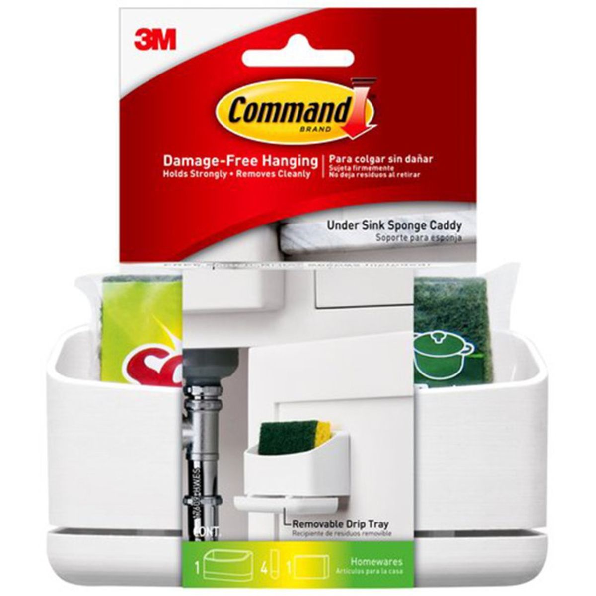 3M - Sujeta esponjas de cocina 3m command blanco 3m