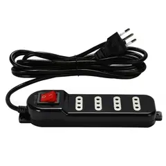 MACROTEL - Alargador Electrico 3 Mts 4 Pos Negro Switch