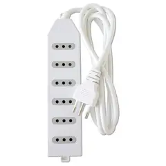 MACROTEL - Alargador Electrico 1.5 Mts 6 Pos Blanco