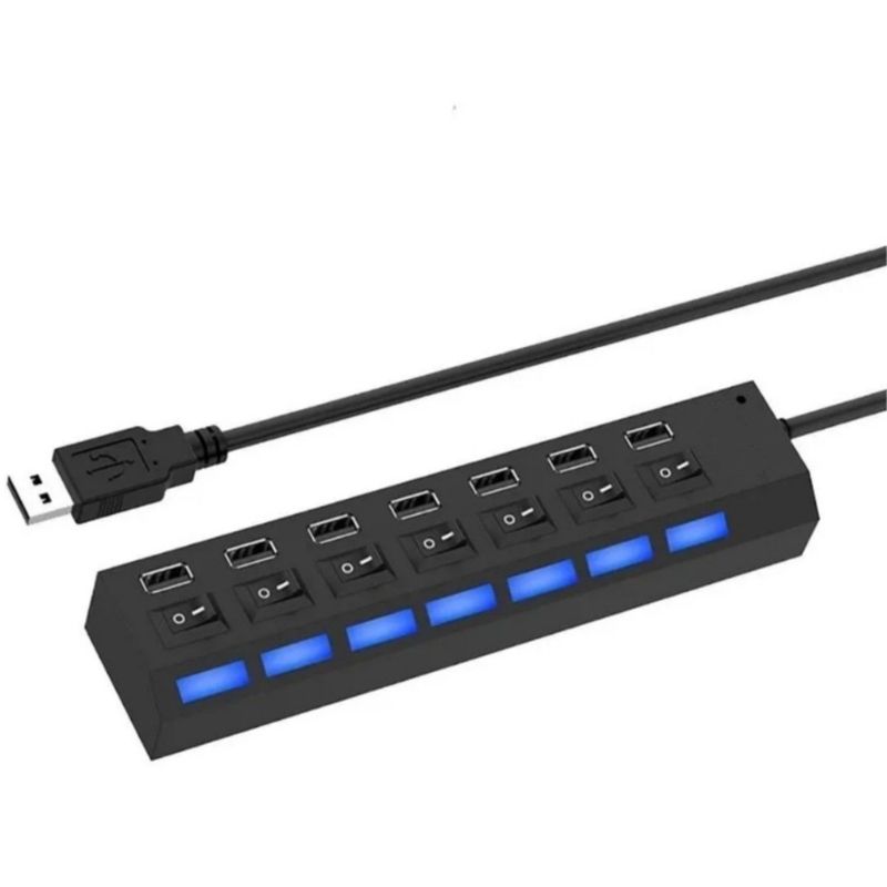 TECNOLAB - Hub USB 2.0 7 Puertos Luz Indicador Tecnolab
