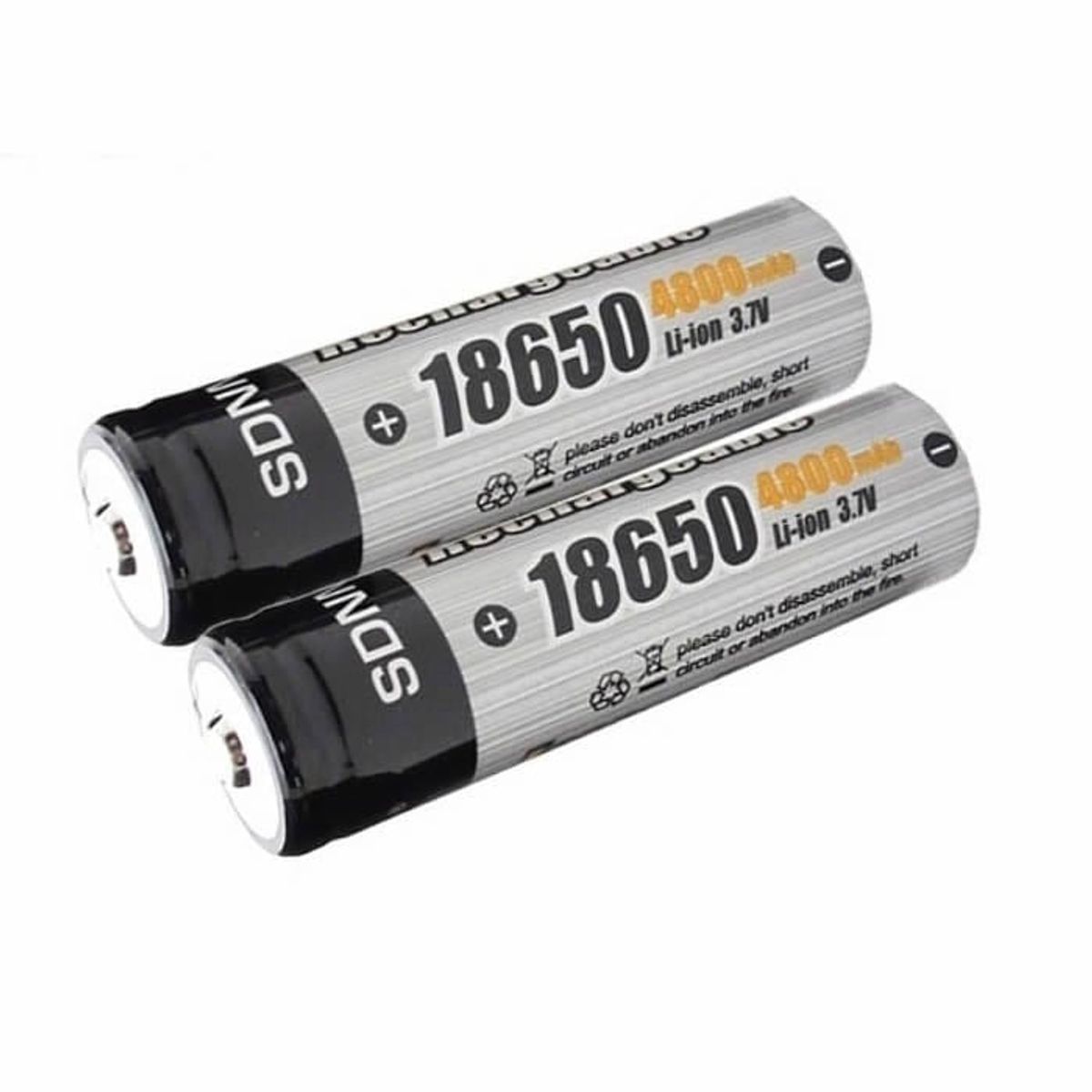 TECNOCENTER - Pack 2 Bateria Recargable 18650 4800 Mah 3.7v Sdnmy