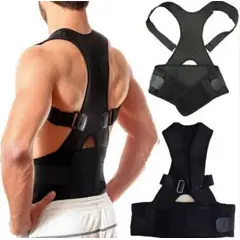 GENERICO - Corrector de postura espalda unisex con imanes SM Color Negro
