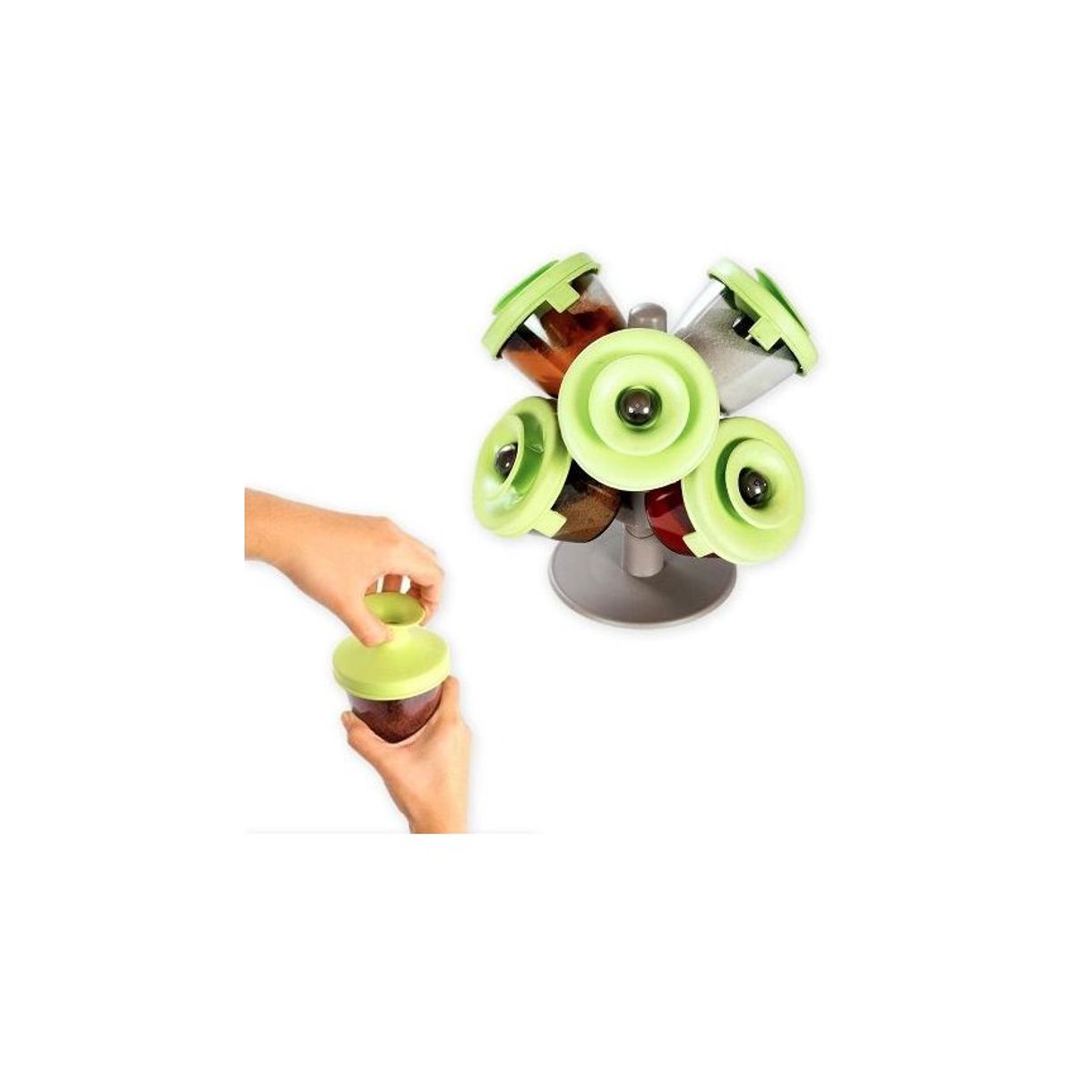 GENERICO - Condimentero especiero porta condimentos spice rack 6 piezas