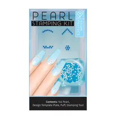 COSMETICAVAL - Kit stamping decoración uñas + tapón +placa +esponja Perlas Salon Perfect CVL