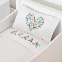 TUYO PRINT - Juego de Sábanas Moisés Pajaritos