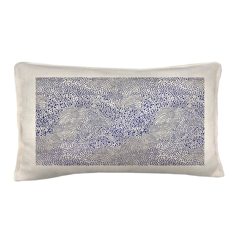 TUYO PRINT - Cojín Tapiz Azul Limón 2,  50x30
