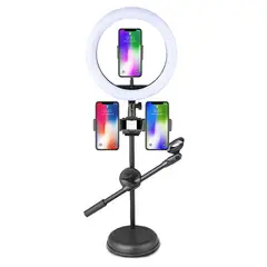 NEWO - Aro de Luz escritorio con soporte micrófono y celular