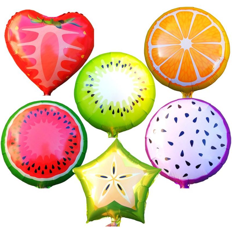 GENERICO - 12 globos diseños de frutas 45 cm surtidos