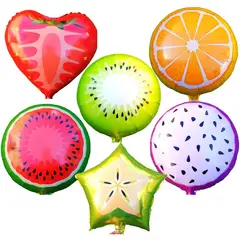 GENERICO - 12 globos diseños de frutas 45 cm surtidos