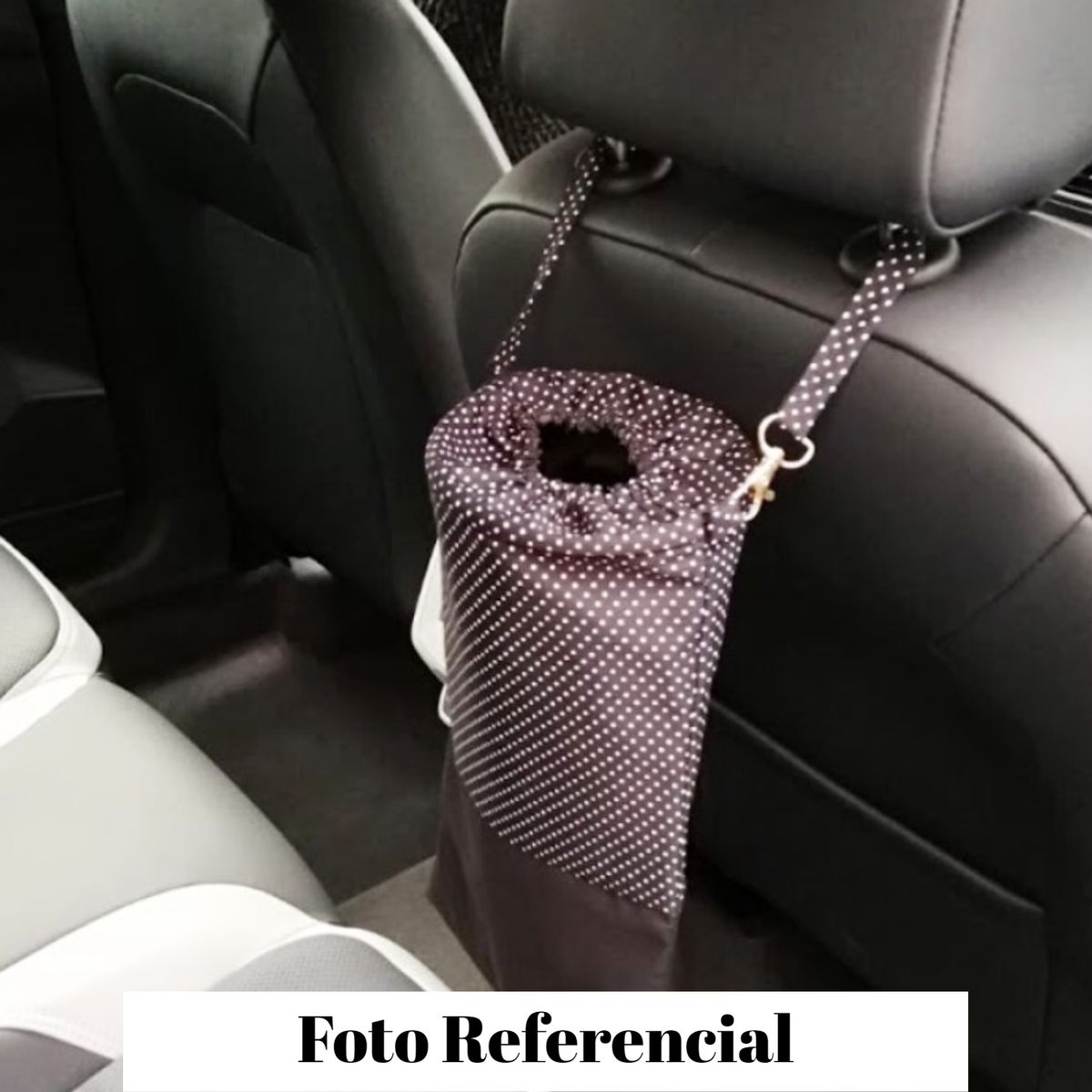 GENERICO - Bolsa Basurero de Tela para Auto Diseño Puntos 20x30