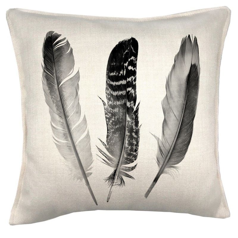 TUYO PRINT - Cojín Plumas BN - 45x45