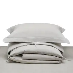 HOHOS CASA - Funda de plumón 2 plazas gris perla, 90% algodón - 10% poliéster