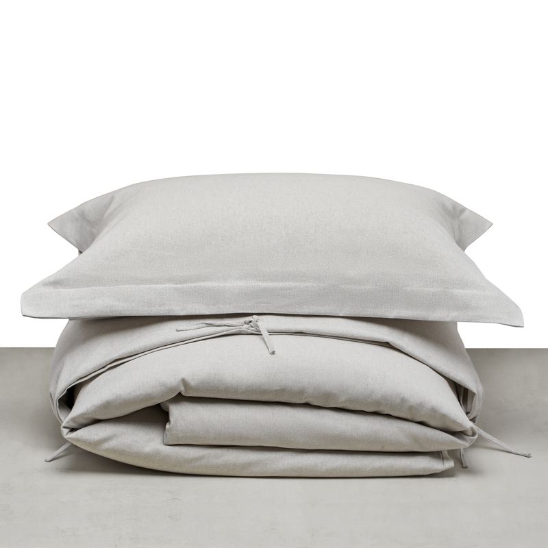 HOHOS CASA - Funda de plumón King gris perla 90 algodón - 10 poliéster
