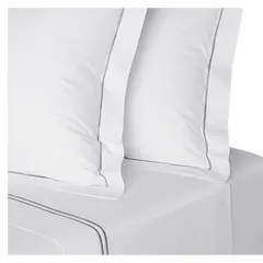 HOHOS CASA - Juego sábanas 2 plazas Premium 300 hilos 100% alg, doble festón gris